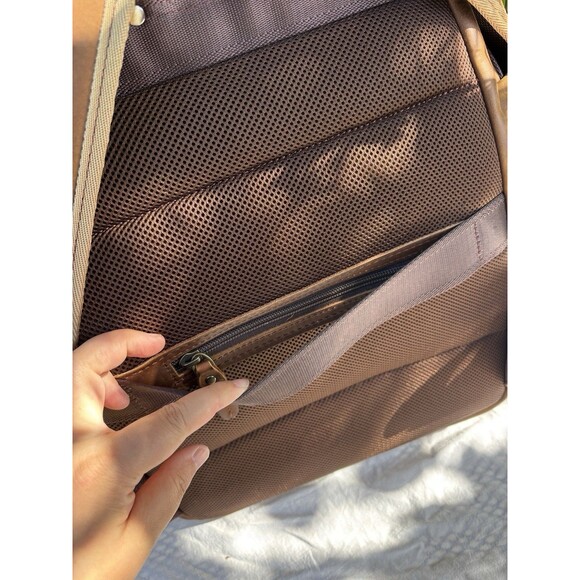 TIDING Full Grain Leather Backpack Travel Laptop Bag 15.6” Large Capacity Brown - Picture 10 of 16